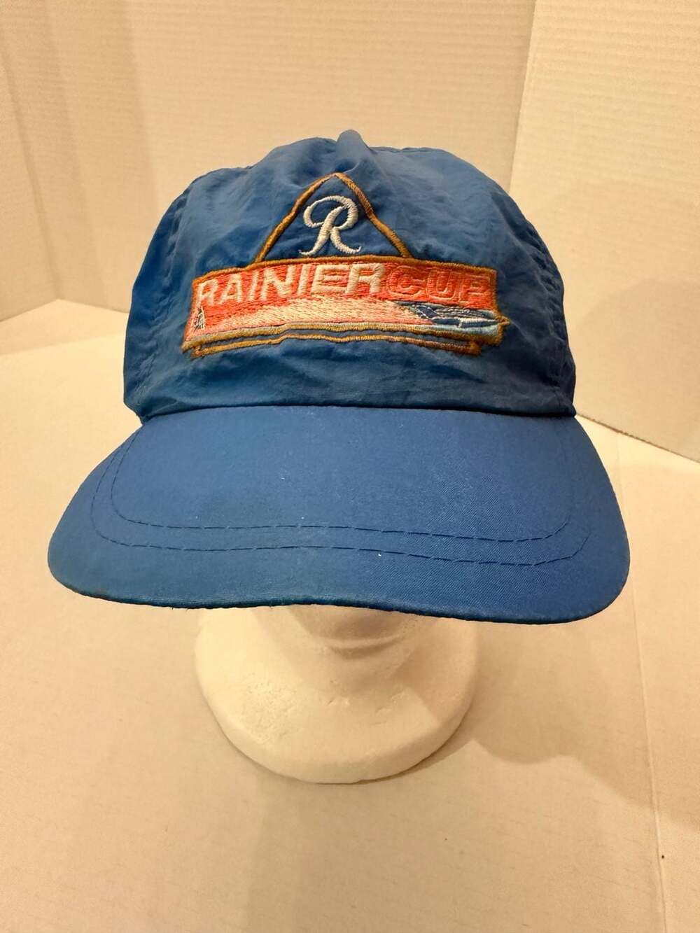 Vintage Rainier Cup Nylon Hat Blue Cap